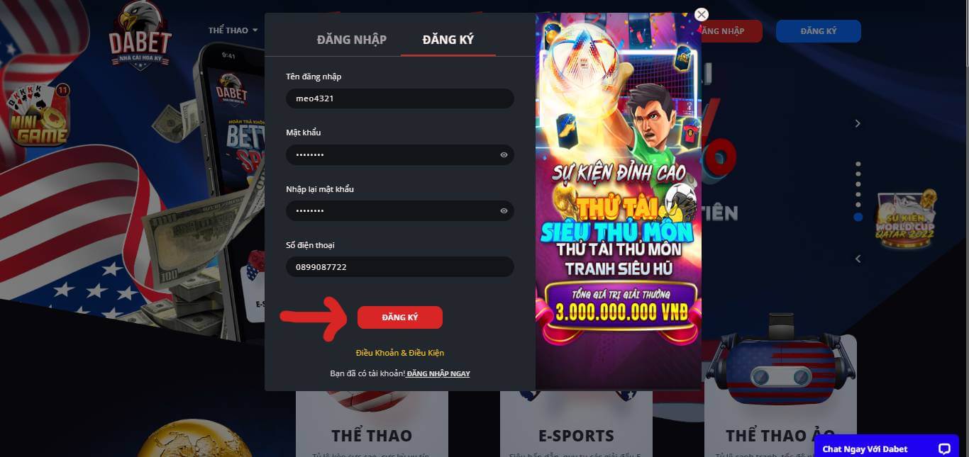 Để đăng ký đăng nhập Dabet thành công bạn cần lưu ý các vấn đề sau đây