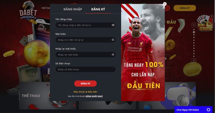 Hướng dẫn các bước đăng ký tài khoản Dabet chi tiết